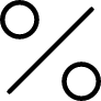 Ícone do sinal de porcentagem (%)